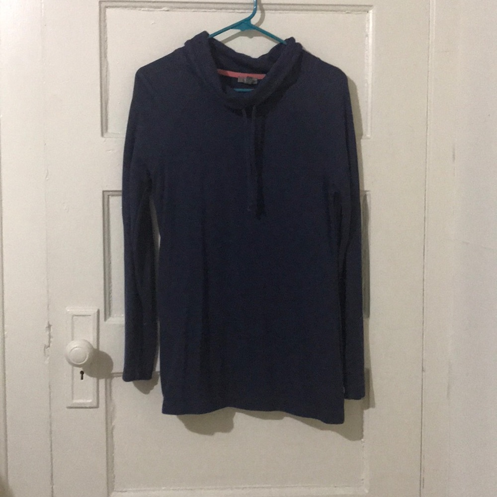 NWOT Navy Blue Talbots Cowl Neck Sweatshirt Size S
